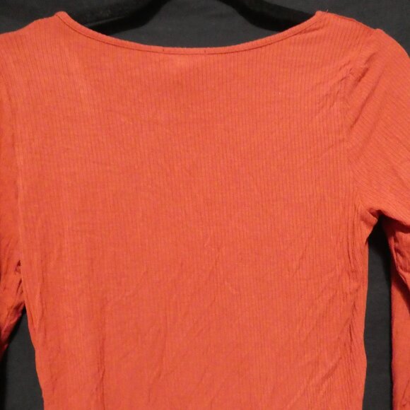 U2B - URBAN BASICS | large | Ribbed Long Sleeve Orange Bodysuit | NWT - Picture 11 of 15
